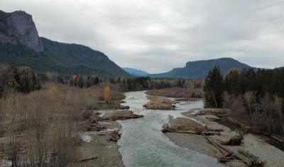 landscape photo of mountain and stream