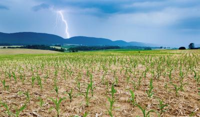 A storm brews over Schrack Dairy Farm in Loganton, PA. 