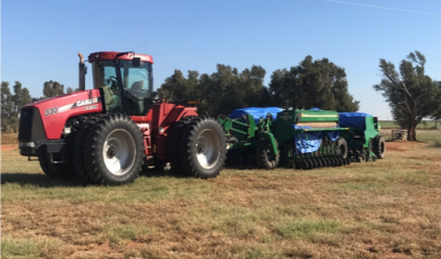 A no-till drill used by the Popes to plant seed without tilling beforehand