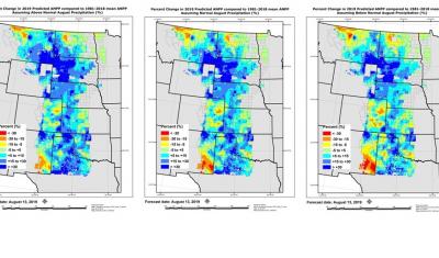 Grass-Cast growing season forecast August 13, 2019