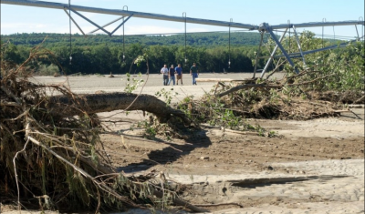 Flood damage on a Massachusetts farm following Hurricane Irene, August 2011. Image by John Appleton.