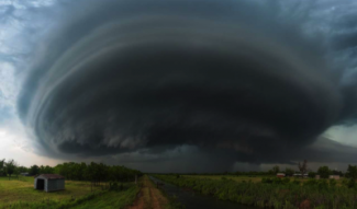 supercell storm over plains