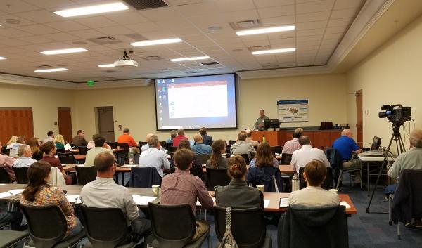 Dr. Steve McNulty, Director of the USDA Southeast Climate Hub, delivers the opening address at the Hurricane Resilience Workshop