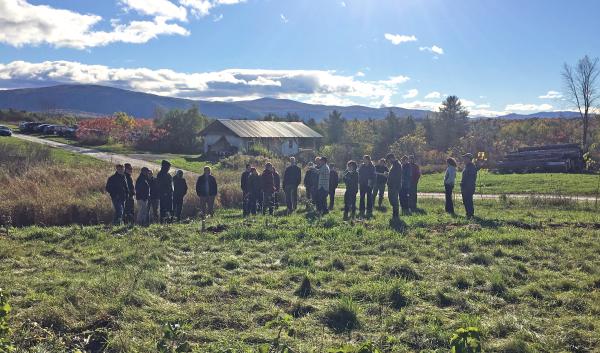 To start the half-day gathering, the group engaged in lively discussion as they toured Clayplain Forest Farm in New Haven with host Mark Krawczyk. 