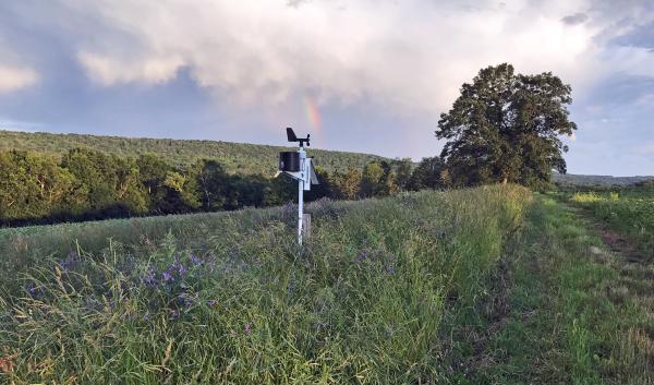 Photo by William Dellacamera of the weather station at Cecarelli Farms