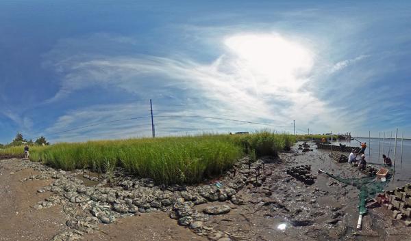 Oyster Castles scene from Living Shorelines virtual tour