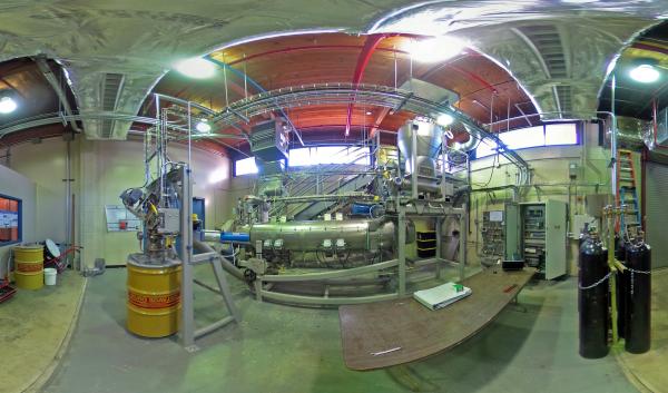 Upper level in biochar facility in Cornell 360