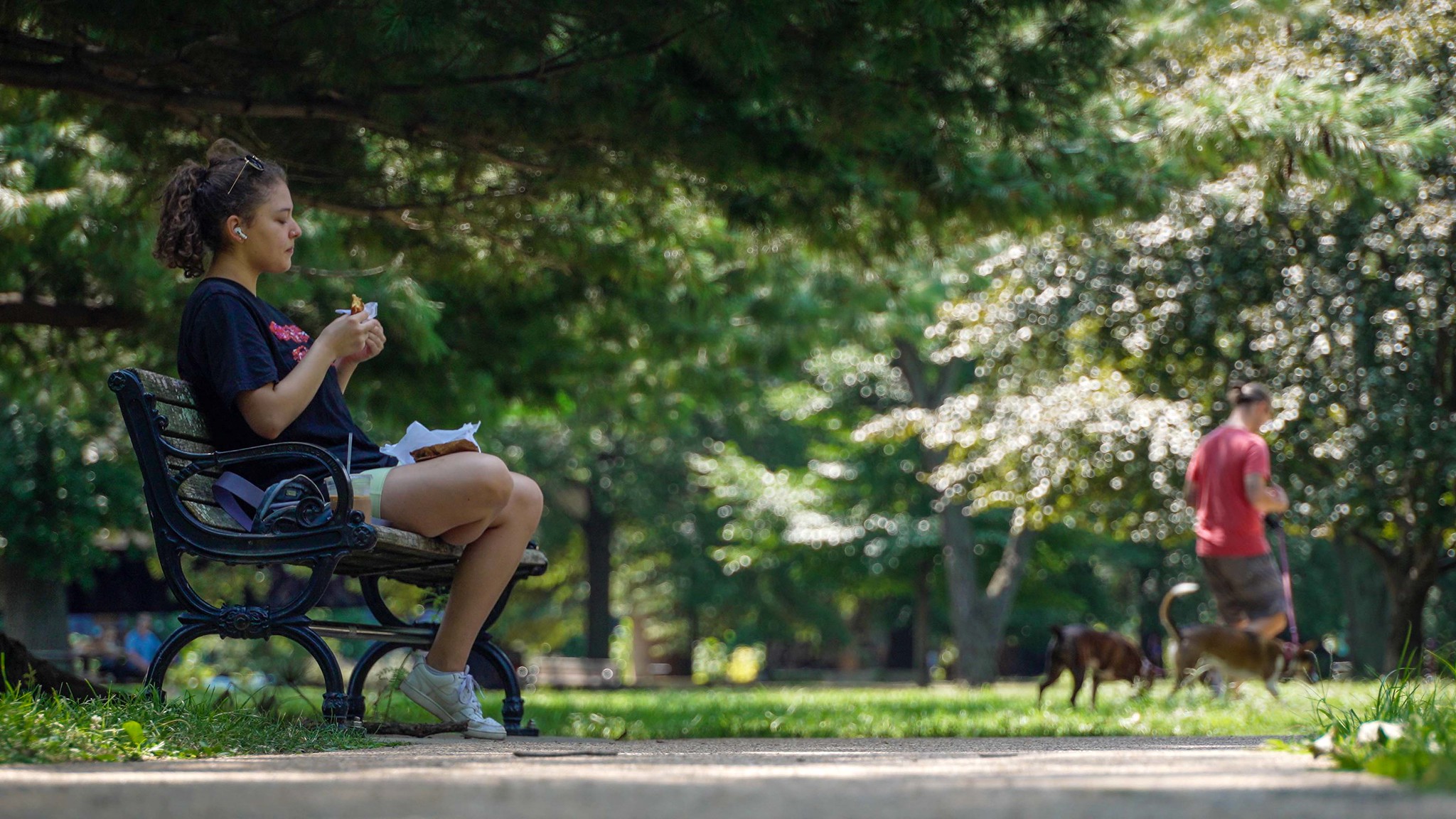 Woman on bench